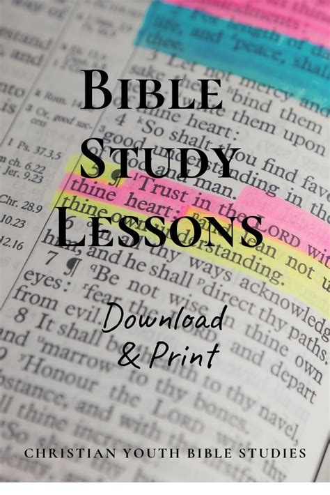 Free Printable Youth Bible Study Lessons