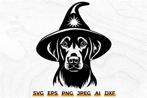 Halloween Lab Retriever Dog in Witch Hat Graphic by juicebox739 · Creative Fabrica