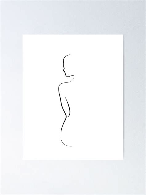 "Woman Silhouette Line Drawing - Ava Begins" Poster for Sale by Odyanne | Redbubble