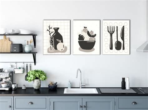 Modern Kitchen Art Kitchen Art Print Triptych Wall Art | Etsy