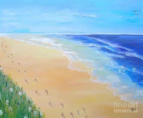 Footprints in the Sand Painting by Karen Jane Jones - Fine Art America