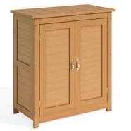 MCombo Outdoor Wooden Storage Cabinet, Garden Tool Shed w/ Latch ...