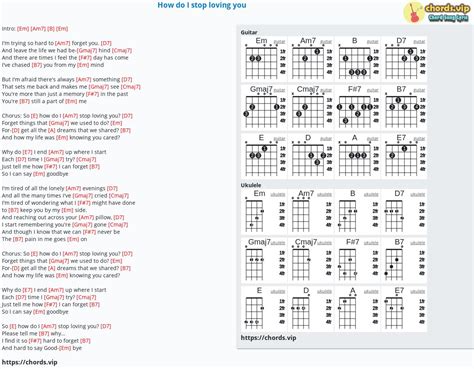 Chord: How do I stop loving you - tab, song lyric, sheet, guitar ...