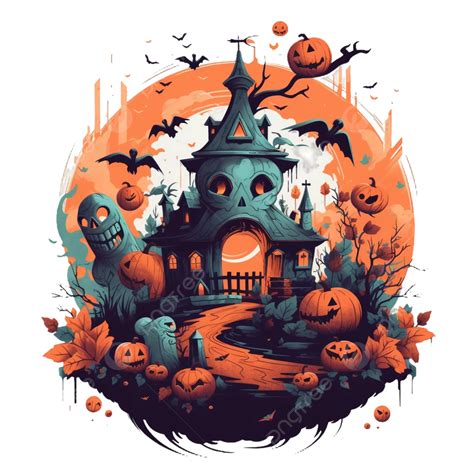 Halloween Haunted House Pumpkin Cartoon Transparent, House Clipart ...