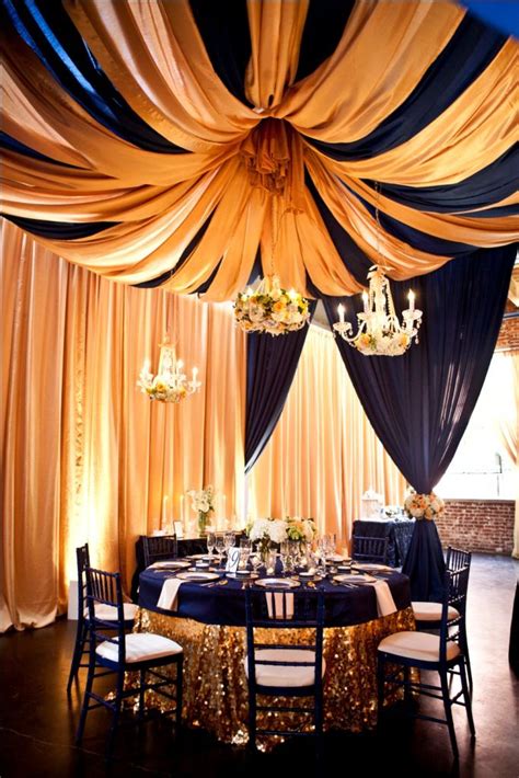 Navy and gold wedding theme ideas. See more at White Mischief Bridal. http://www ...