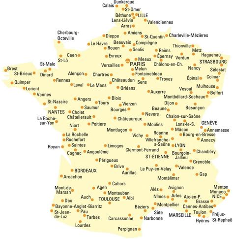 Map of France cities: major cities and capital of France
