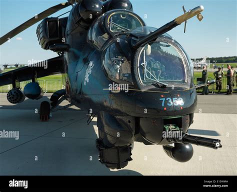 Mil Mi-24 Hind helicopter gunship of the Czech Air Force on display ...