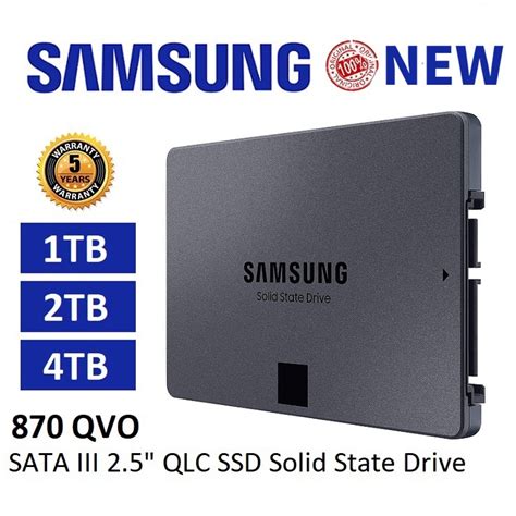 Novo Samsung HD SSD 2TB/1TB/500GB QVO 870 QLC NAND SATA III 2.5 ...