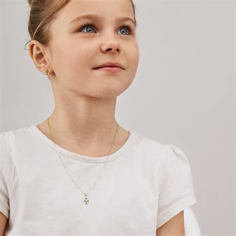 Diamond Children's Necklace in Yellow Gold | KLENOTA