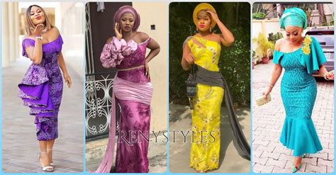 Ankara style with the lace Asoebi - Reny styles