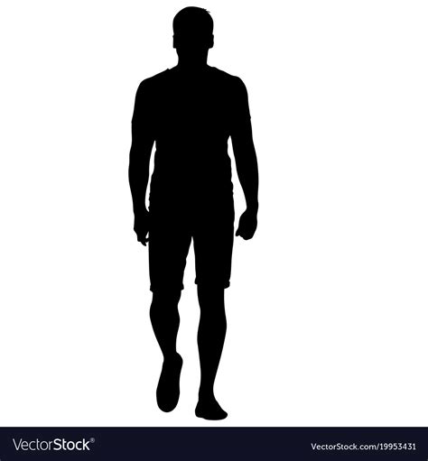 Black silhouette man standing people on white Vector Image