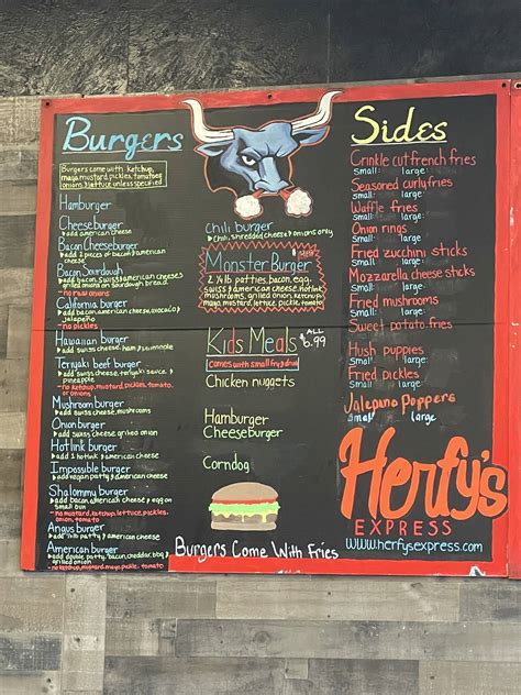 Menu at Herfy's Burgers & Shakes restaurant, Burien, 1st Ave S