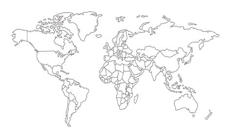 World Map Line Drawing Vector Art, Icons, and Graphics for Free Download