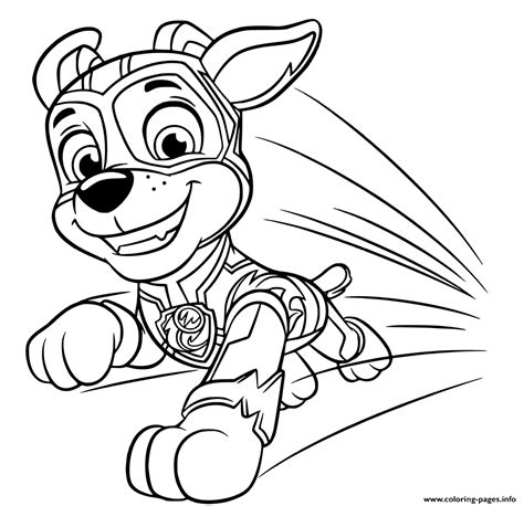 Print Paw Patrol Mighty Pups Chase coloring pages Paw Patrol Coloring ...