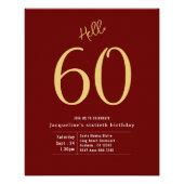 Sixty Red Gold Budget 60th Birthday Invitation Flyer | Zazzle