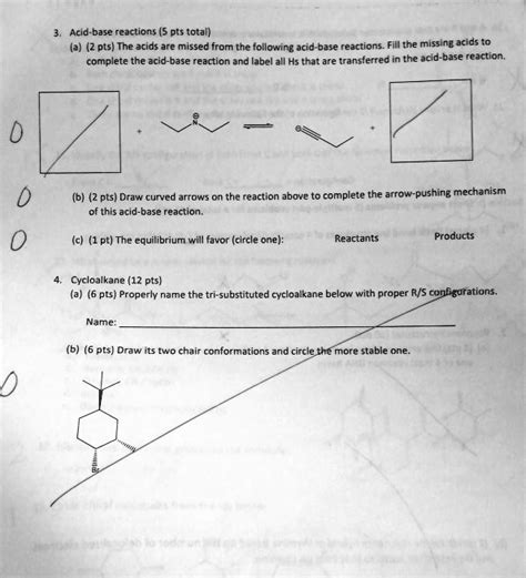 SOLVED: Acid-base reactions (5 pts total (a (2 pts) The acids are ...