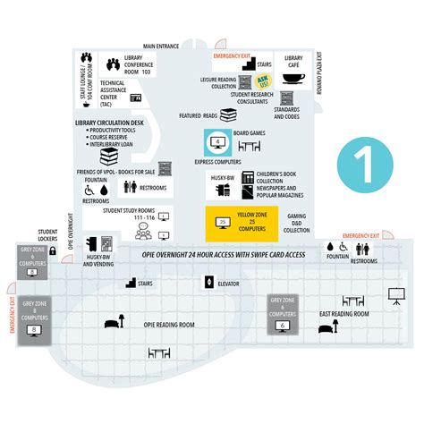 Library Map | J. Robert Van Pelt and John and Ruanne Opie Library