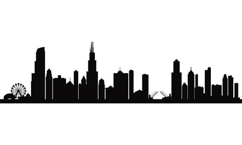City skyline silhouette, Chicago skyline silhouette, Chicago skyline tattoo