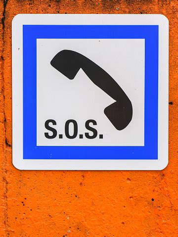 Sos Sign Composed Of A Telephone Handset Design And Sos Letters Stock ...