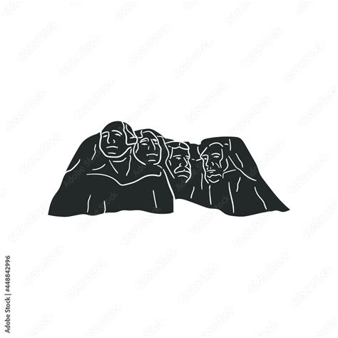 Mount Rushmore Icon Silhouette Illustration. National Mountain Vector ...