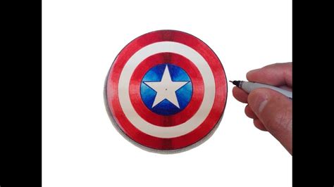 How to Draw the Captain America Logo Shield - YouTube