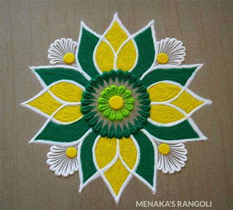 Easy And Beautiful Rangoli Design | Free Hand Rangoli Design | Pandaga ...