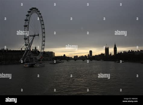 London, panorama with London Eye Stock Photo - Alamy