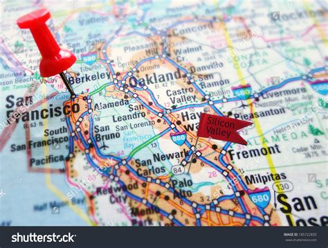 Map Silicon Valley Section California San Stock Photo 185722835 | Shutterstock