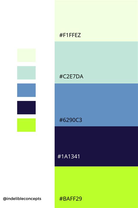 Blue and Lime Green Color Palette | Color palette design, Green colour palette, Green color pallete