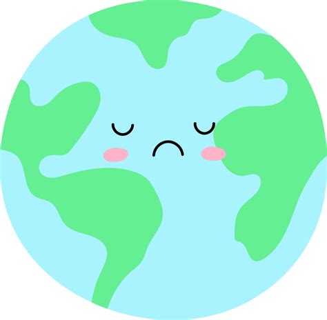 Cute earth characters with emotions, save planet concept. 24595679 PNG