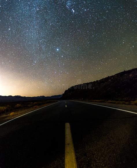 Night Time and Dark Sky Over Death Valley National Park Stock Photo ...