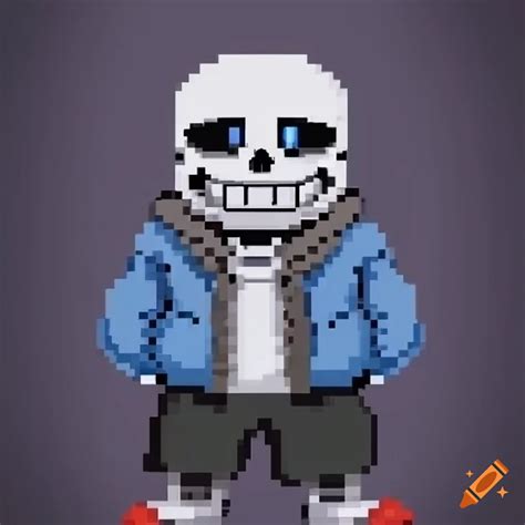 Pixel art of sans from undertale on Craiyon