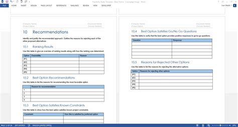 Feasibility Study Template – Technical Writing Tools