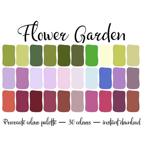 Flower Garden Colour Palette - Etsy