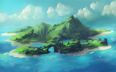 Island Landscape Speed Painting, Nathanael Mortensen | Island artwork, Island art, Landscape art ...