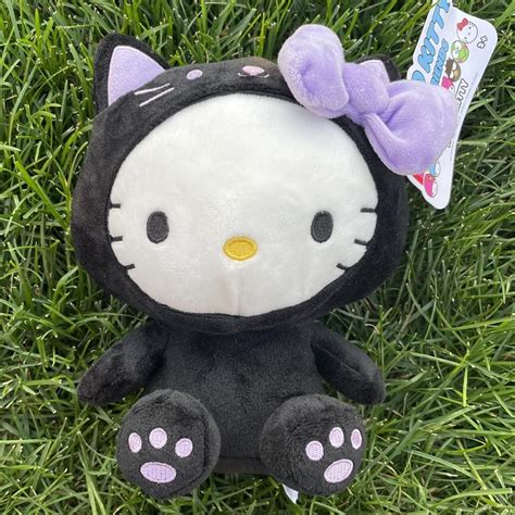 Hello kitty Halloween plushie hello kitty with a cat... - Depop