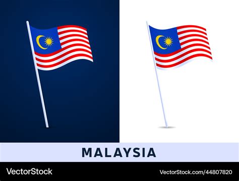 Malaysia wave flag waving national official Vector Image