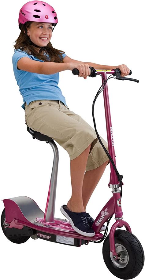 The Razor E300S electric scooter is for teens and adults. The 300S model is powered by electric ...