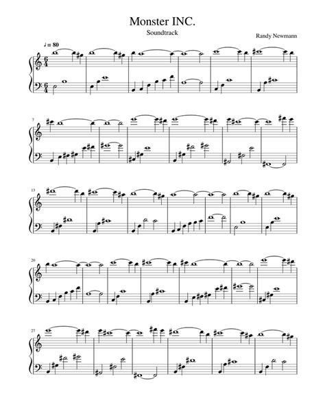 Monster INC. Sheet music for Piano (Solo) | Musescore.com