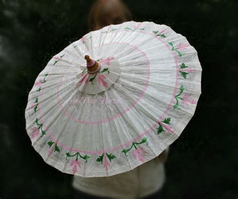 Parasol Pink Flower Parasol with Stylized Pink Lilies