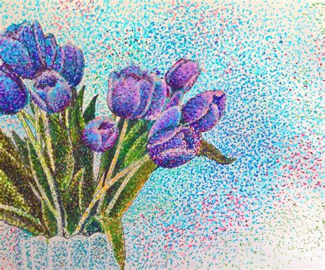 more pointillism! | Art painting, Dot art painting, Painting art lesson