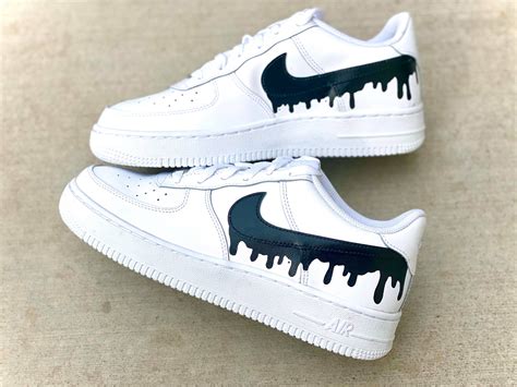 Custom Black Nike Drip Air Force Ones Custom AF1 Custom | Etsy