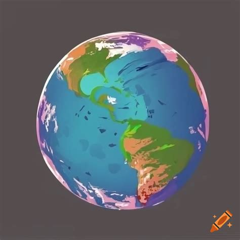 Earth planet icon with transparent background on Craiyon