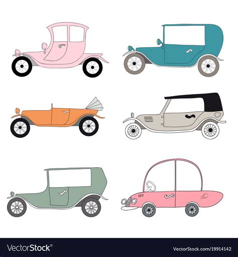 Set of retro car Royalty Free Vector Image - VectorStock