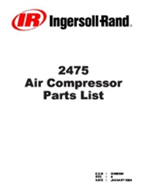 Ingersoll Rand Air Compressor Parts Manual