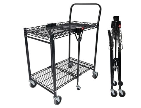 Small Folding Utility Cart with Wheels, Black | Bostitch Office