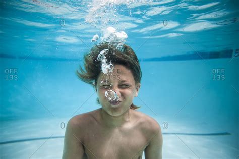 Boy Swimming Underwater