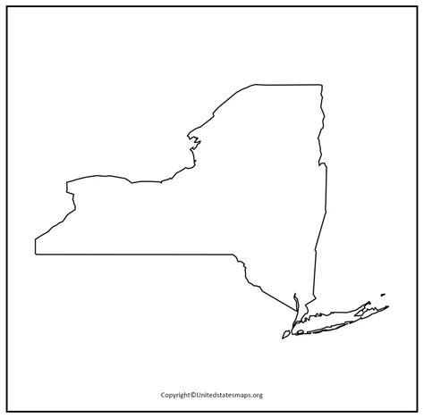 Blank New York Map | Printable Map Of New York in PDF