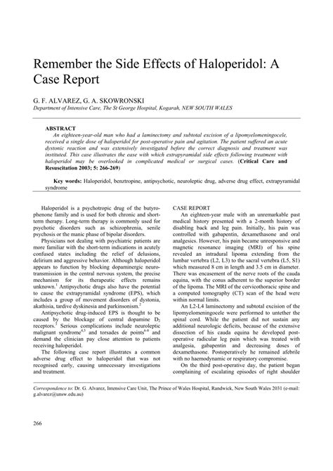 (PDF) Remember the side effects of haloperidol: a case report