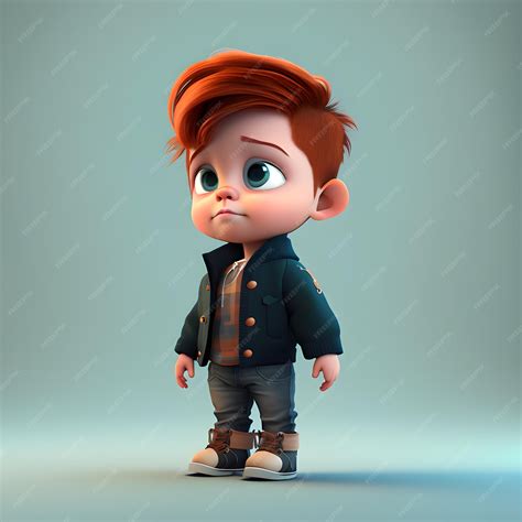 Premium Photo | Cute boy in pixar style cartoon 3d illustration generative ai